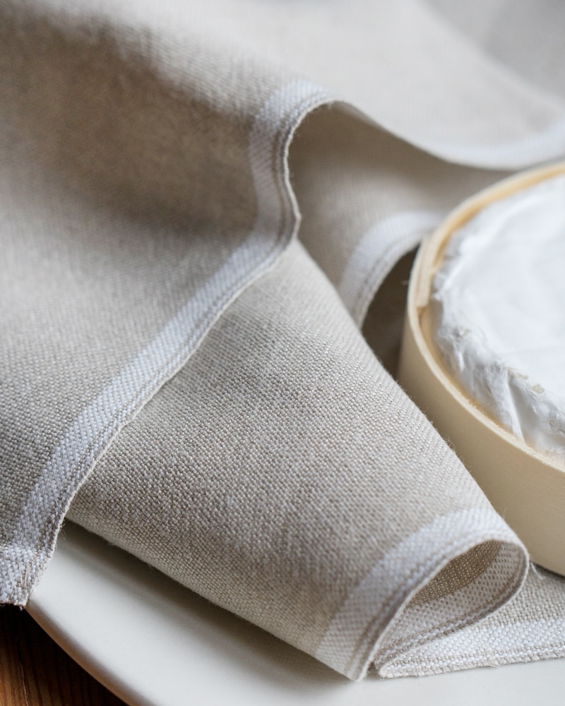 Flax Selvedge Napkins with a White stripe that runs along the true selvedge, woven at the Mungo Mill on antique Ruti looms